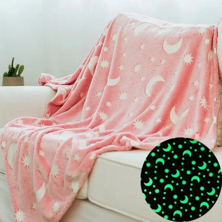 100 procent polyester flannel Glow in The Dark Throw Blanket