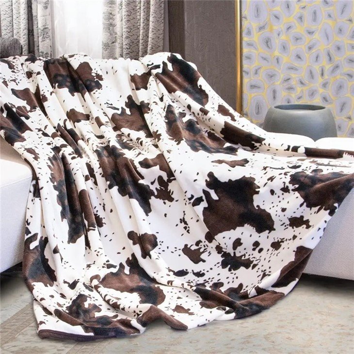 cow flannel throw blanket