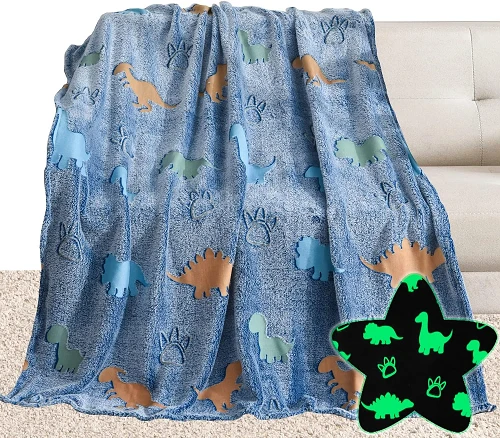 Dinosaur flannel lysende tæppe