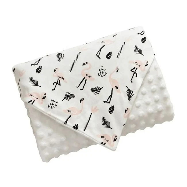 Dobbelt lag fleece Minky Dot babytæppe