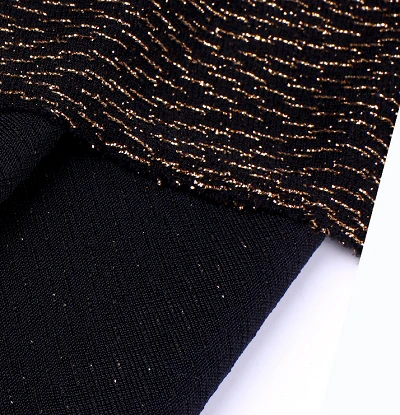 Gold And Silver Jacquard Knitted Fabric