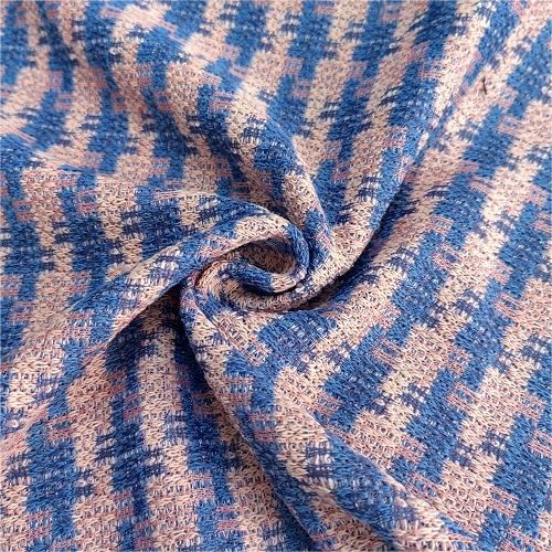 Strik jacquard madras stof