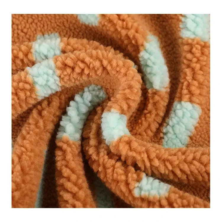 Leopard print fleece strikke sherpa stof