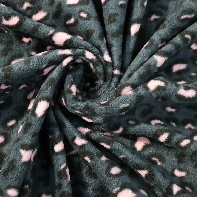 Leopard print Polar Fleece Rib stof