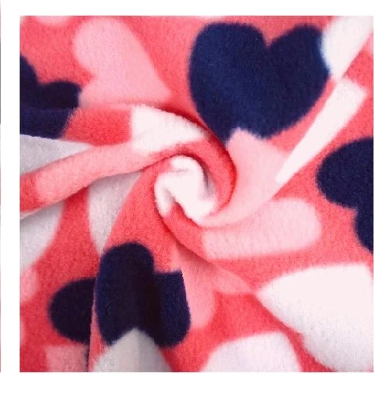 Love Print Dobbeltsidet Polar Fleece stof