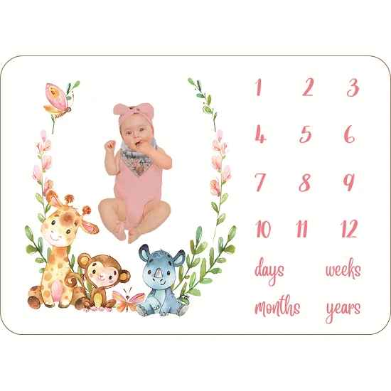 Milestone babytæppe