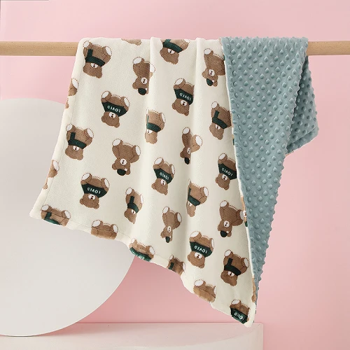 Flannel Minky Dots Blankets