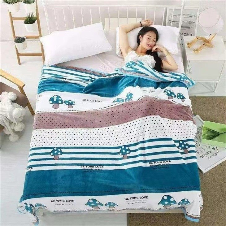 printed coral fleece blanket