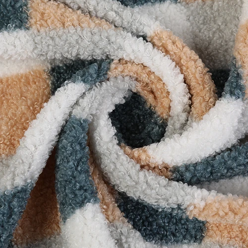 Sherpa Fleece stof med plaidprint