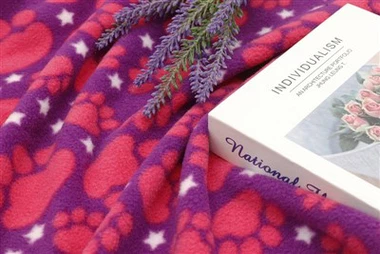 Dogs Paws Print Polar Fleece stof