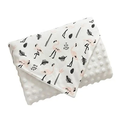 Dobbelt lag fleece Minky Dot babytæppe