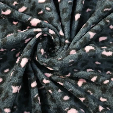 Leopard print Polar Fleece Rib stof