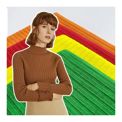 Stretch Spandex Polyester Rib Stof Til Sweater