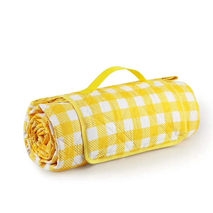 100% polyester gulternet picnic tæppe