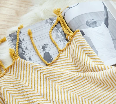 Acrylic Throw Blanket With Tassels